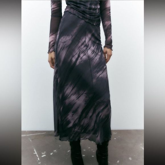 ZARA PRINTED RUCHED TULLE SKIRT & TOP 9250/081/229/018 - Picture 5 of 15